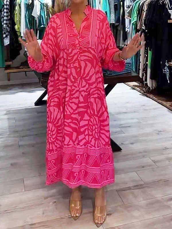 V-Neck Flowy Dress Womens - Tummy Control Loose Fit Elegance Mariglim - Heston Manor