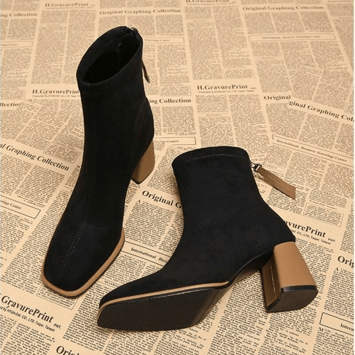 Bellora Suede Women's Boot - Modern Square Toe Style - Heston Manor
