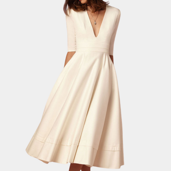 A-Line Midi Dress Womens - Elegant Everyday Comfort Joyelle - Heston Manor