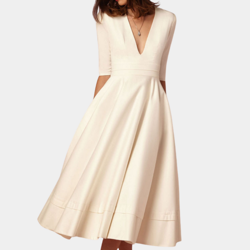 A-Line Midi Dress Womens - Elegant Everyday Comfort Joyelle - Heston Manor