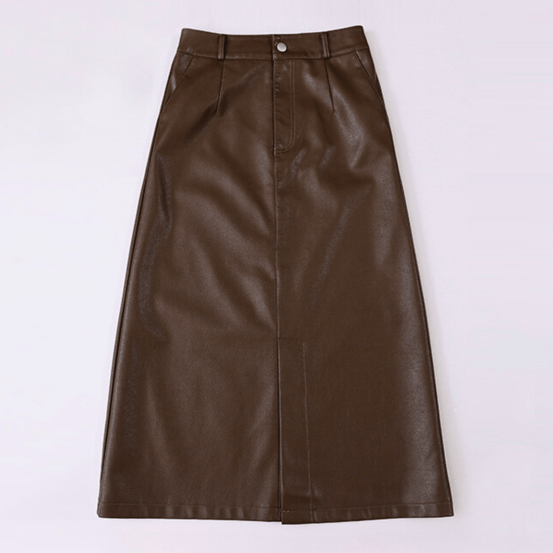 Valencia High-Waist Leather Skirt - Heston Manor
