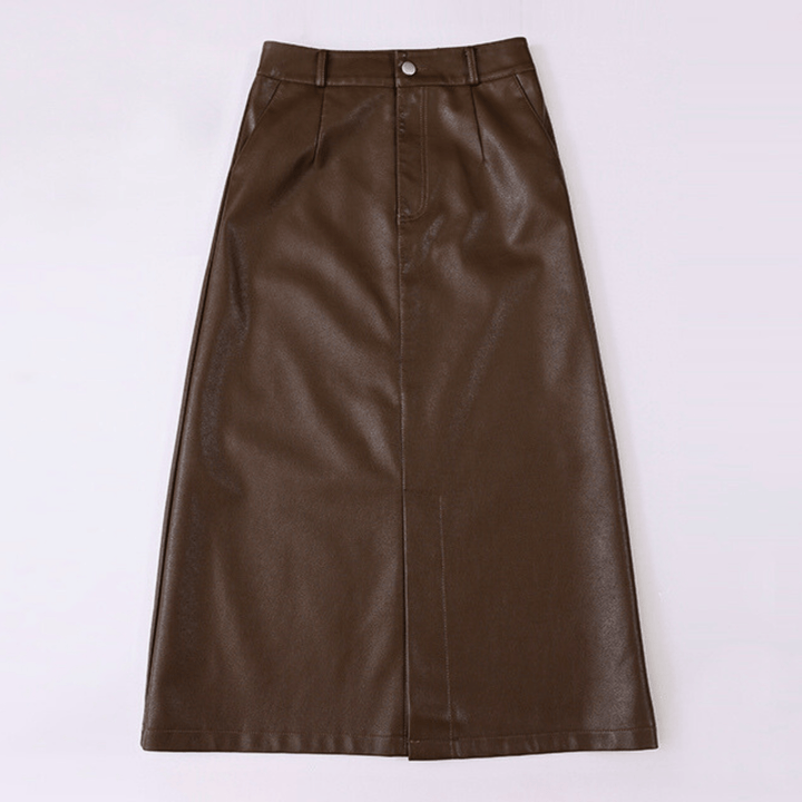 Valencia High-Waist Leather Skirt - Heston Manor