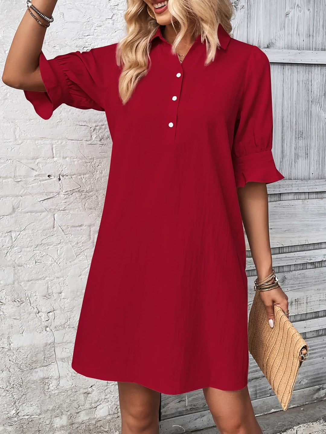 Button-Down Shirt Dress Womens - Versatile Knee-Length Attire Harleena - Heston Manor