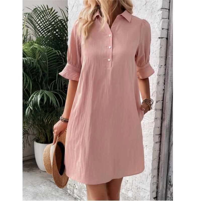 Button-Down Shirt Dress Womens - Versatile Knee-Length Attire Harleena - Heston Manor