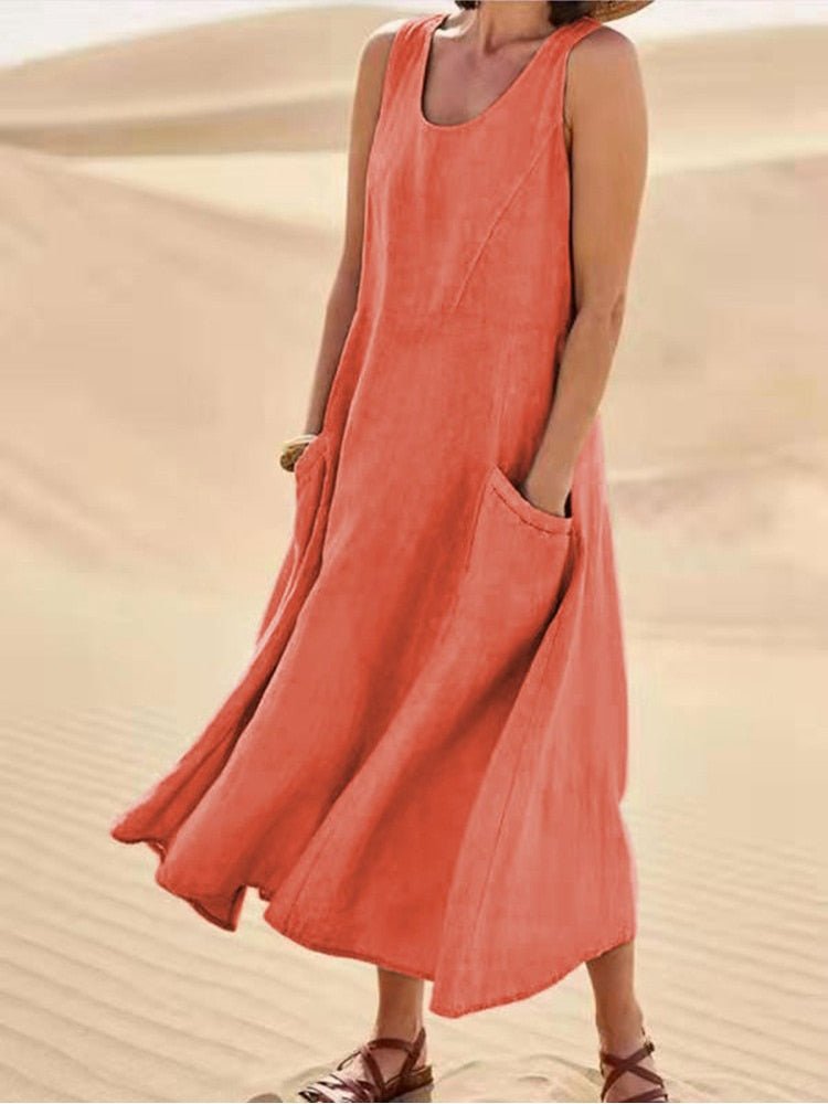 Maxi Dress Womens - Casual Sleeveless Summer Essential Kylora - Heston Manor