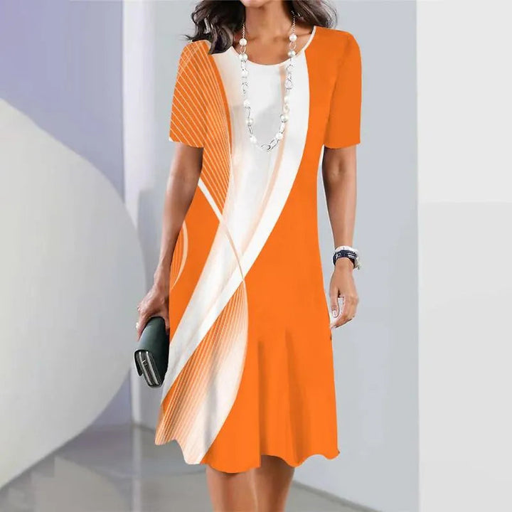 Print Midi Dress Womens - Vibrant A-Line Casual Wear Vivazo - Heston Manor