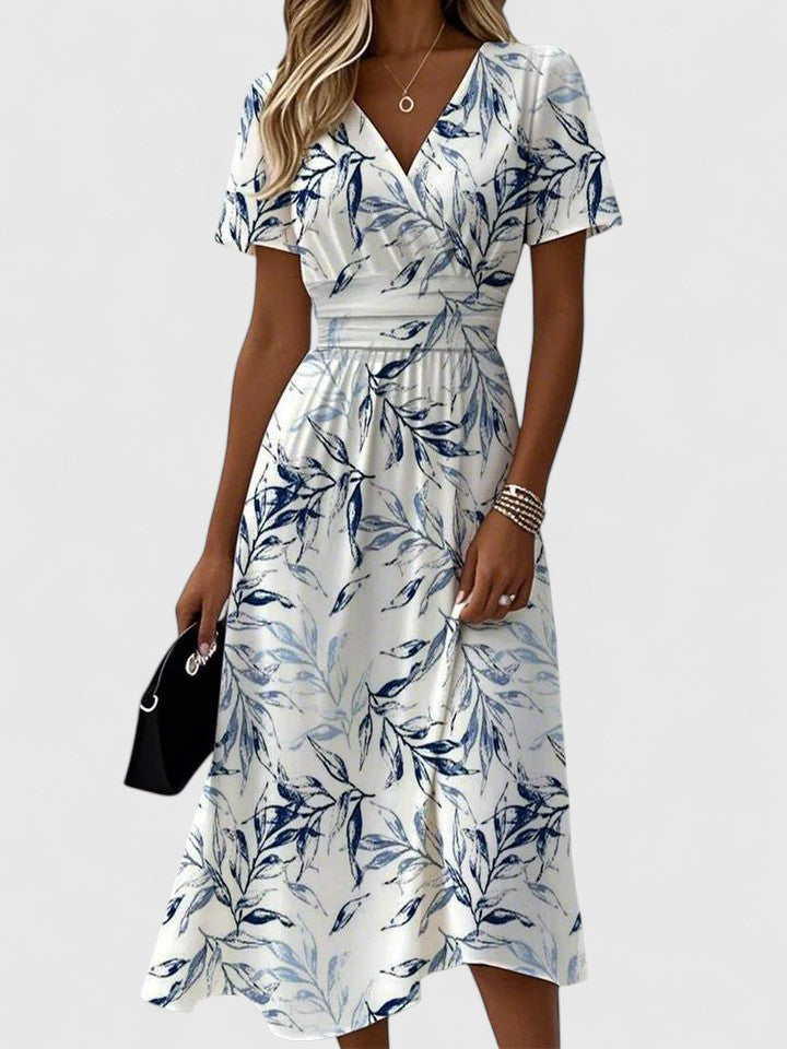 Floral Print Wrap Dress Womens - Elegant Spring Midi Attire Felorea - Heston Manor