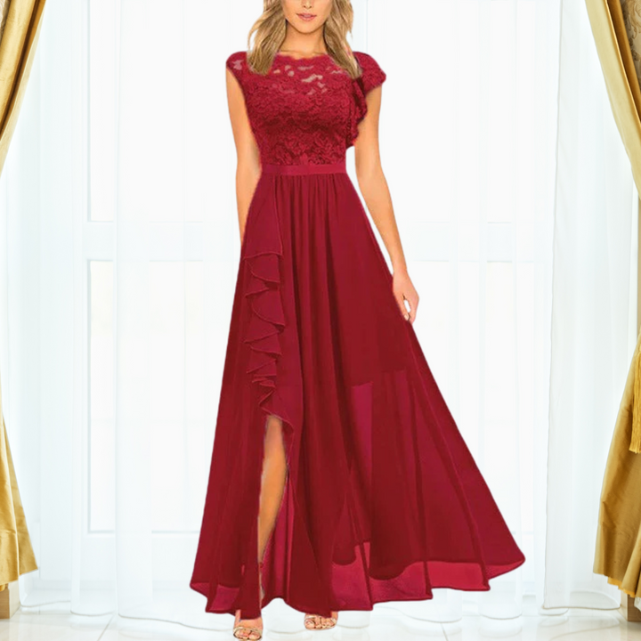 Maxi Dress Womens - Lace Chiffon Formal Gown Everille - Heston Manor